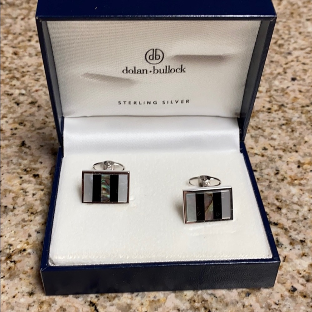 Sterling solver mother of pearl cuff links